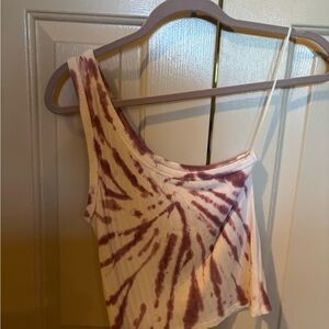 Pink and White Tie-Dye Women's Tank Top